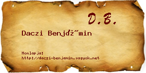 Daczi Benjámin névjegykártya