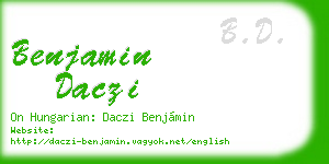 benjamin daczi business card