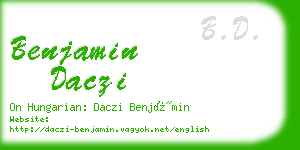 benjamin daczi business card